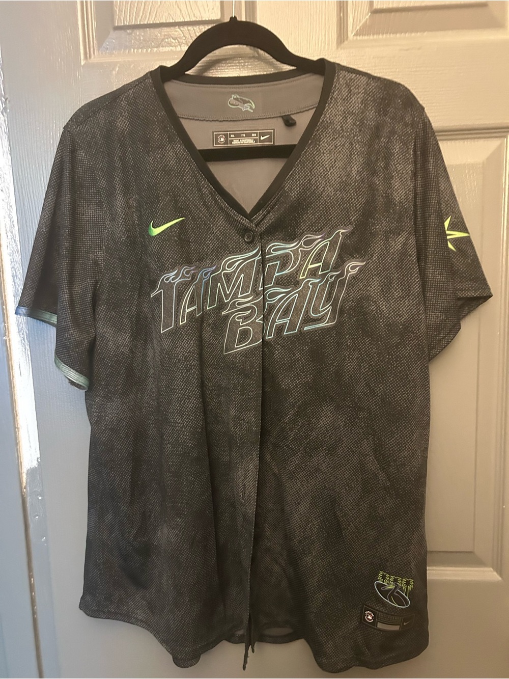 Nike Black Jersey with Neon Green Accents - Tampa Bay Graphic